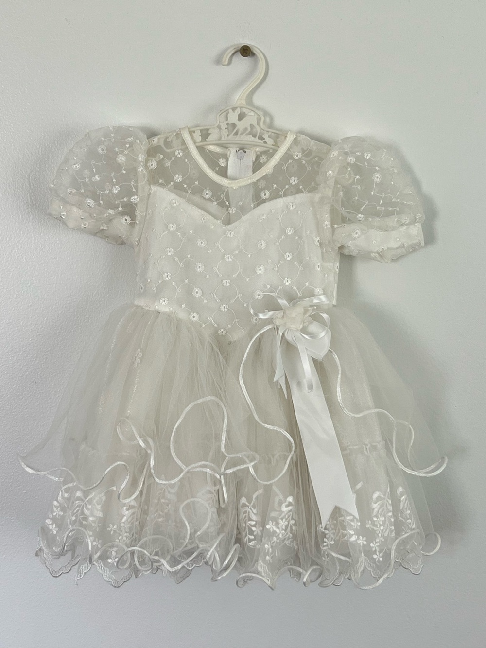 Vintage Style Off white short-sleeve children's formal dress